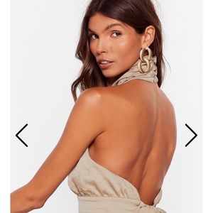 TAGS STILL ON! nasty gal satin halter top in lemon